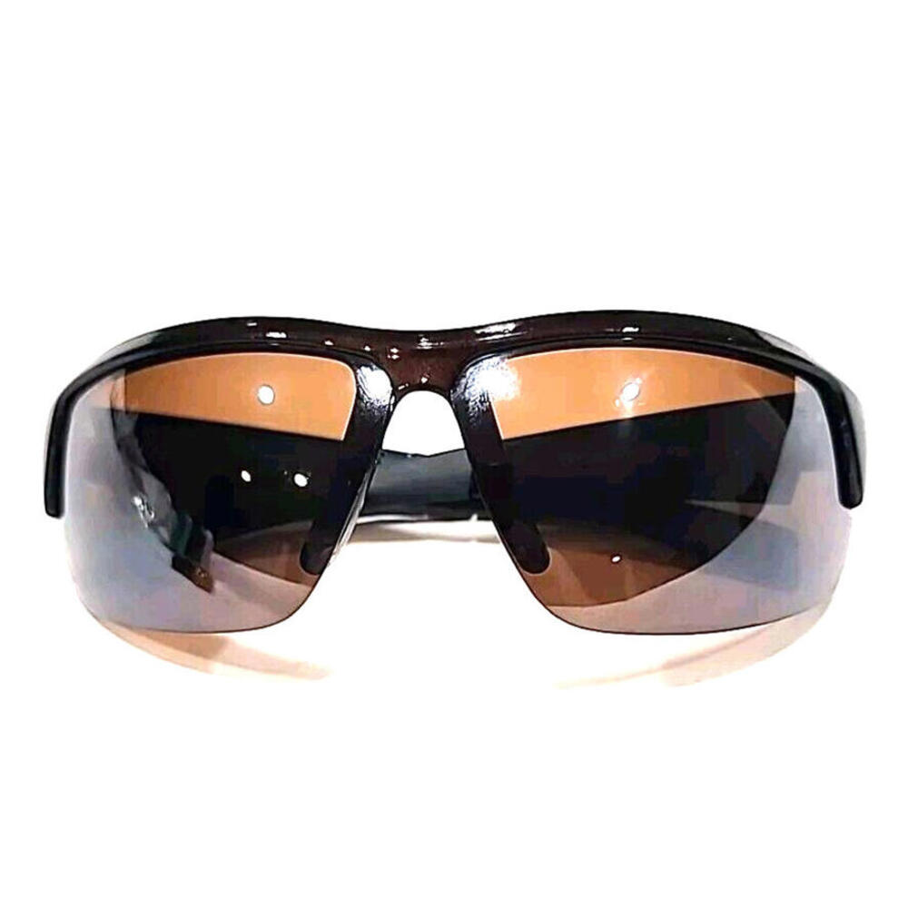 Columbia CBC901 C02 Brown Blue Half Rim Wrap Polarized Sunglasses 76-8 125